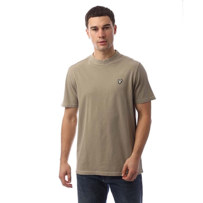 Lyle & Scott Heren Dye Wash T-shirt (Beige)
