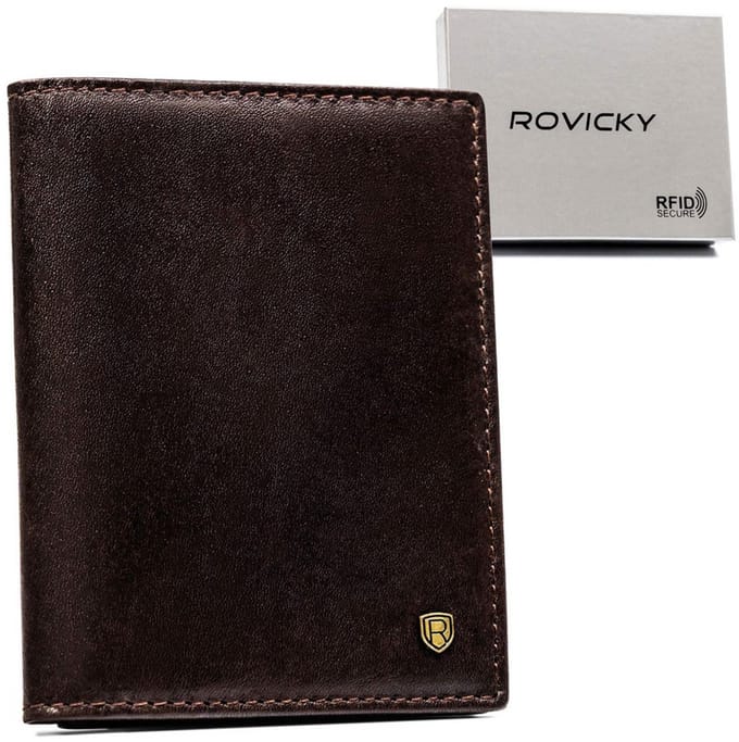 Rovicky - Portemonnee - Leer - Verticaal - RFID-bescherming