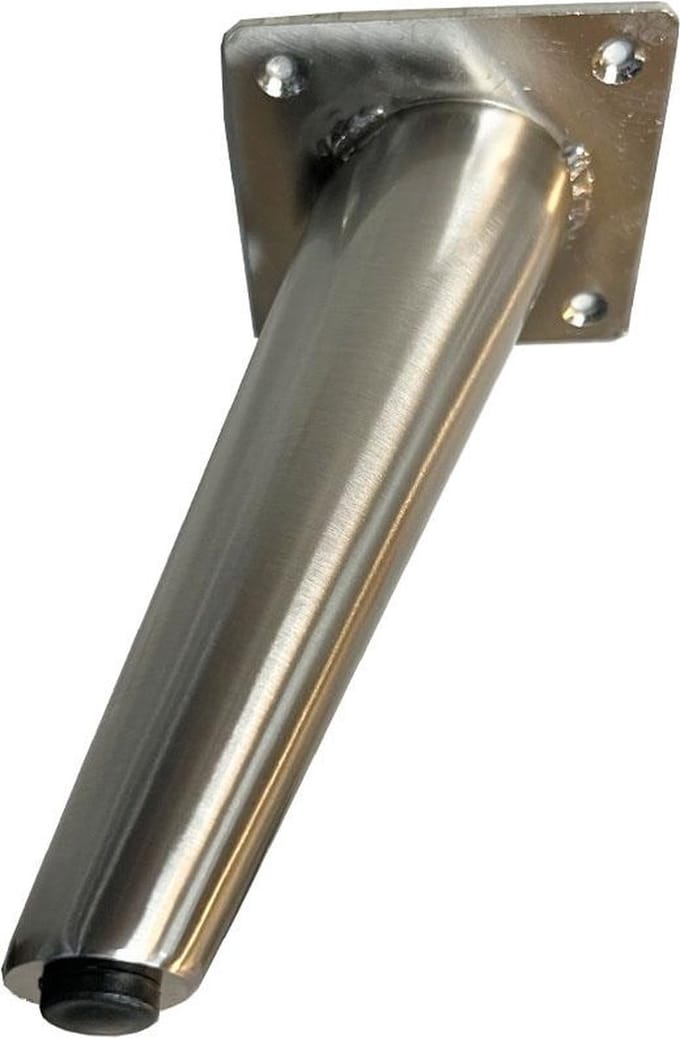 Stalen meubelpoot rvs look conisch ø 5 cm / 2,5 cm en hoogte 18 cm - Set van 4 stuks