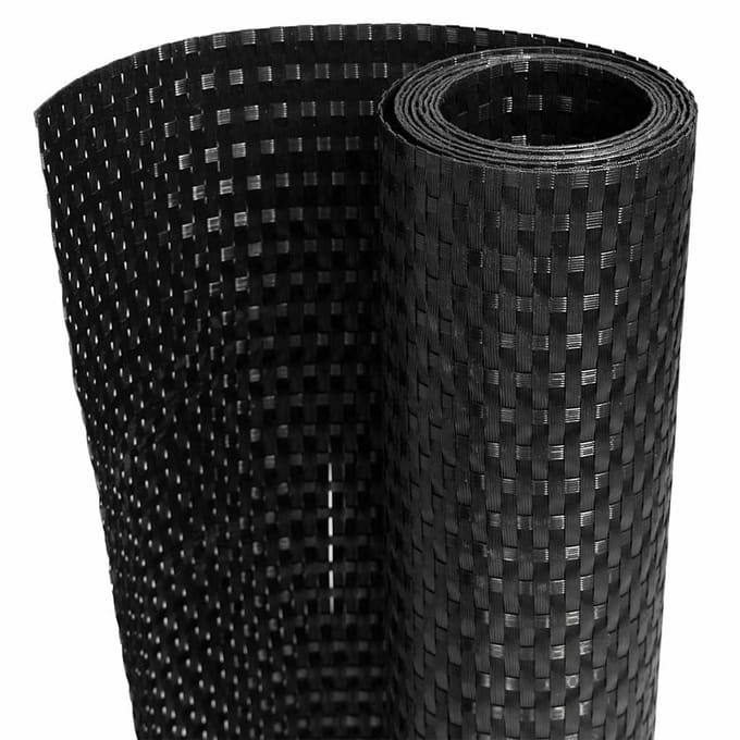 vidaXL - Balkonscherm - 1000x100 - cm - poly - rattan - zwart