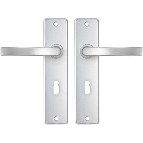AXA Deurbeslag set Binnendeur - Edge Basic Blok - Deurkruk Aluminium - met sleutelgat - SL55 - Deurklink met schild