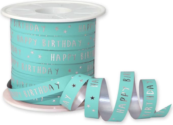 Krullint Happy Birthday Mint Groen – Cadeaulint - 10mm