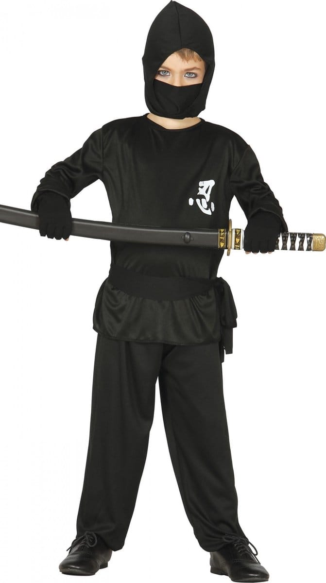 Fiestas Guirca Verkleedpak Ninja Polyester Zwart Maat 7-9 Jaar