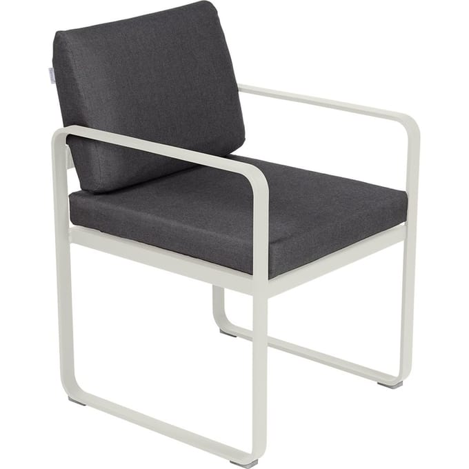 Fermob BELLEVIE fauteuil voor de eethoek - A5 leemgrijs - A3 grafietgrijs