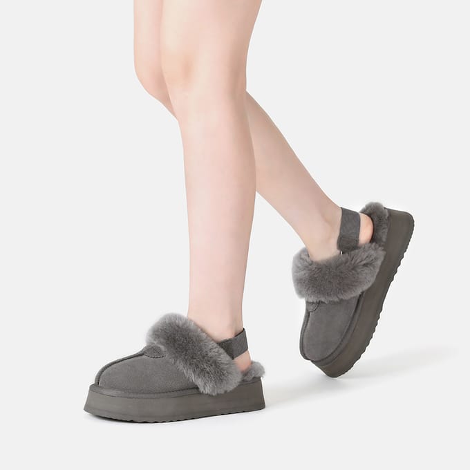 EVER AU Platformpantoffels met verwijderbare riem voor dames-WAGTAIL