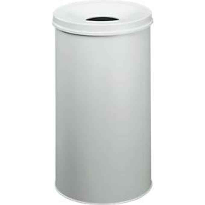 Prullenbak Safe, zelfblussend, 60 liter, Ø 375 x H 695 mm, grijs