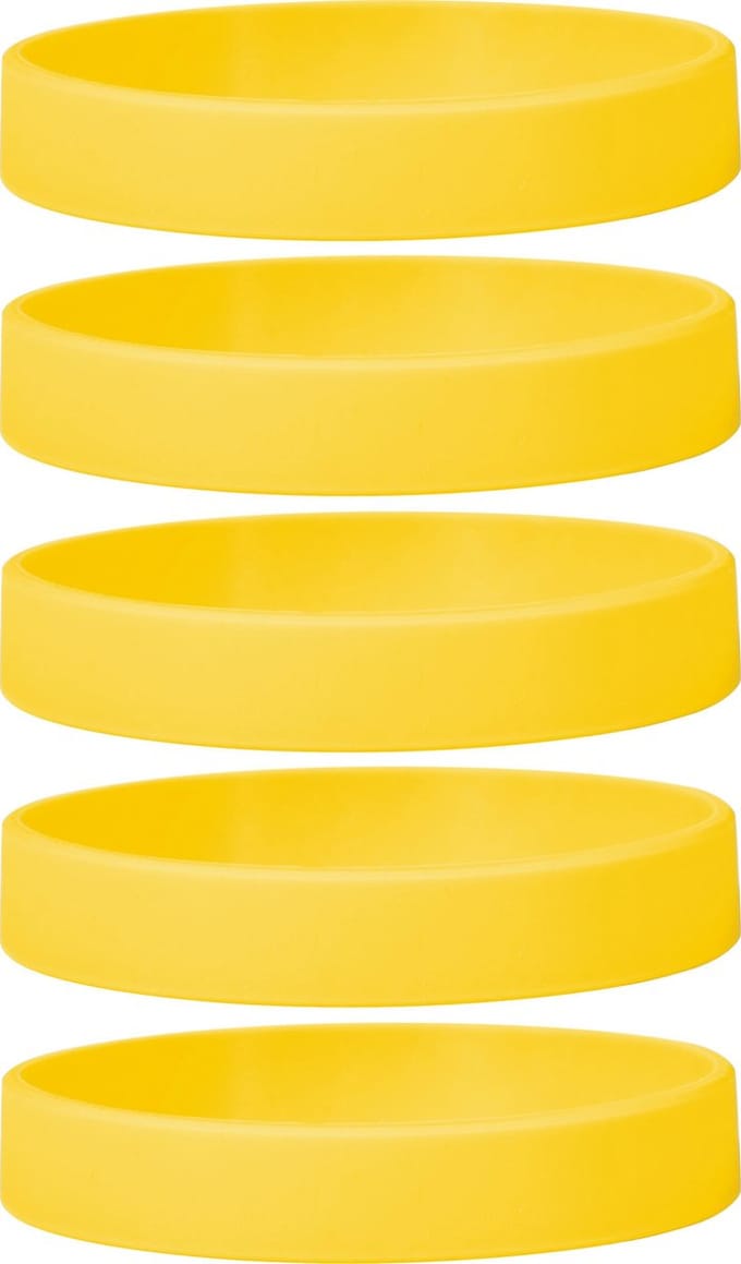 Dinilu - 30 x Siliconen Armbanden Geel - voor Volwassenen