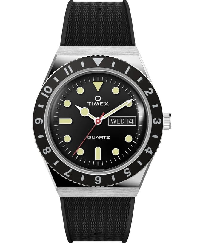 Timex Q Reissue TW2V32000 Horloge - Siliconen - Zwart - Ø 38 mm