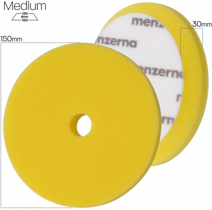 MENZERNA PREMIUM PAD - 150mm MEDIUM CUT FOAM PAD YELLOW