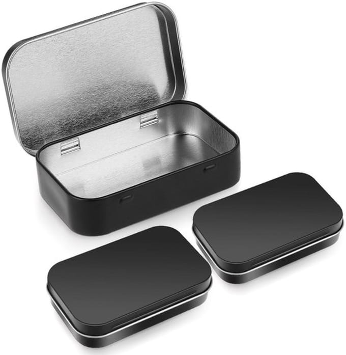 MTTProducts - Rectangular Tins - Handige opbergtin met deksel - Zwart