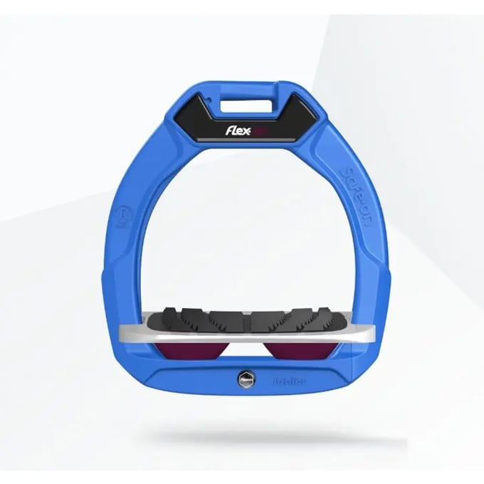 Veiligheidsstijgbeugels voor paardrijden Hellend Grip Blauw/Grijs/Paars kind Flex-On Safe-On