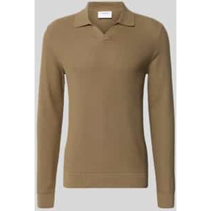 Gebreide pullover met structuurmotief en platte kraag