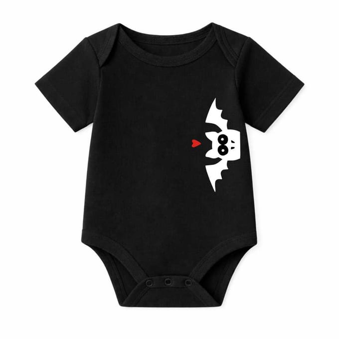 Romper Bat love - zwart - korte mouw