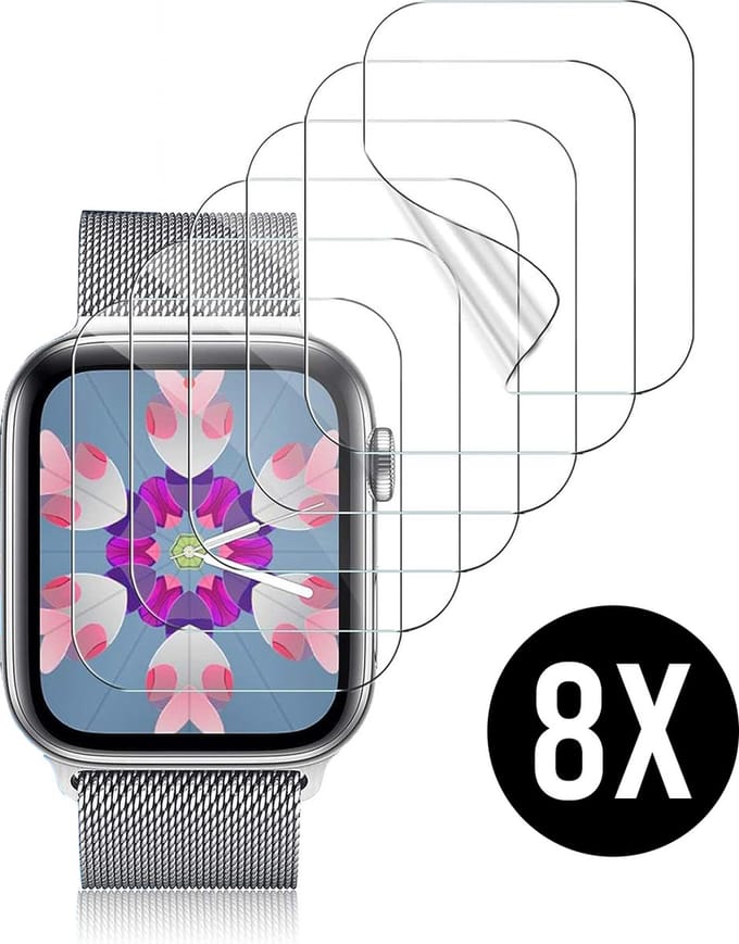 Screenprotector geschikt voor Apple Watch Serie 1 / 2 / 3 - 38 mm Screen Protector - Podec - 8 Stuks
