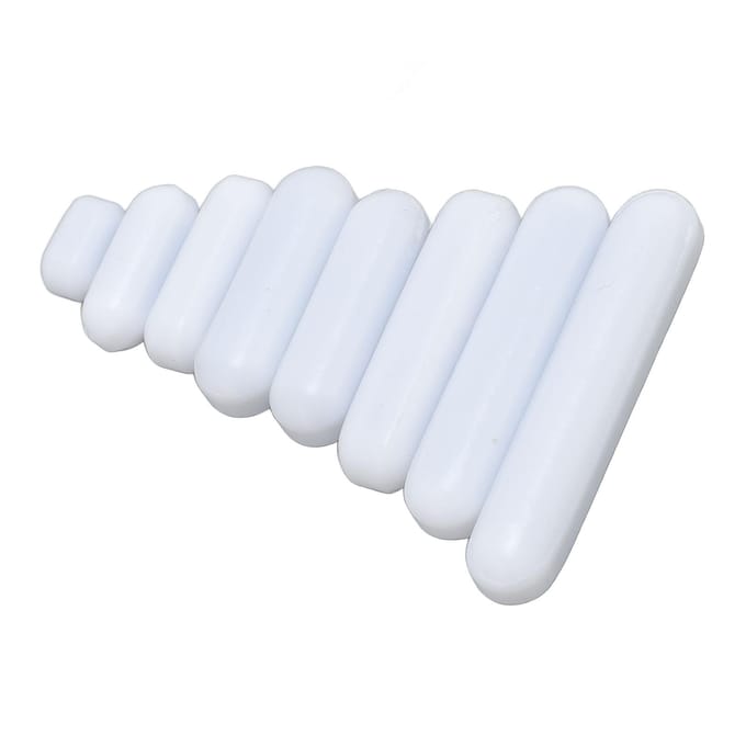 8 Stuks Magnetische Roerstaaf Set PTFE Roerstaaf Mengstaven voor Laboratoriumroerder 10mm 15mm 20mm 25mm white