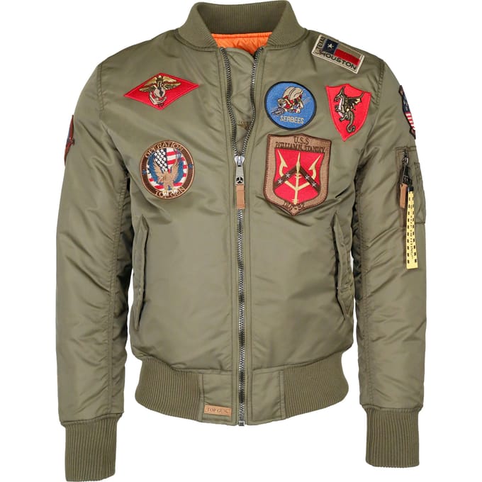 Top Gun bomberjack in pilotenstijl met patches TG20191053