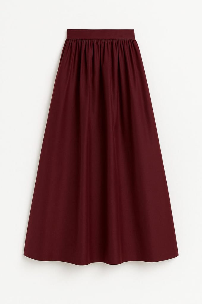 Touché Privé - Tafta rok met gerimpelde taille - Bordeaux - Dames