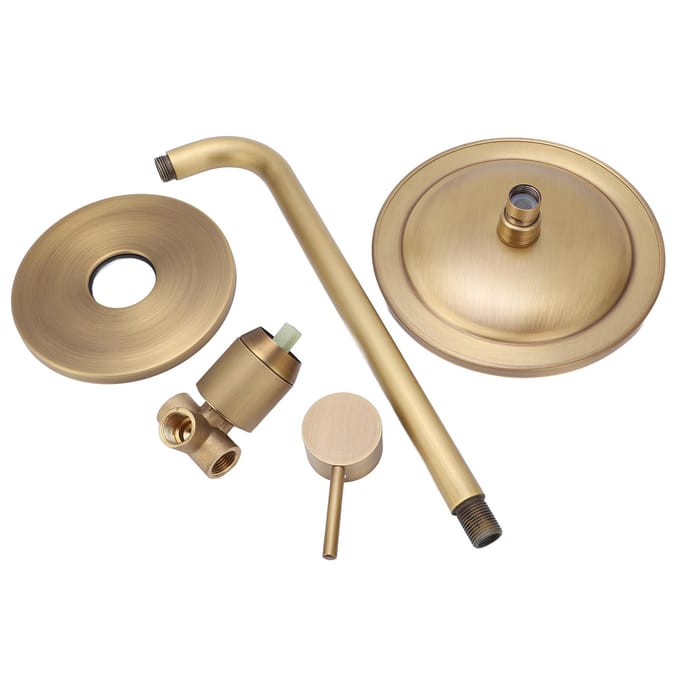 Waterval Douchekop Set Corrosiebestendig Messing Retro Stijl Koud Warm Water Menging Regen Douche beige