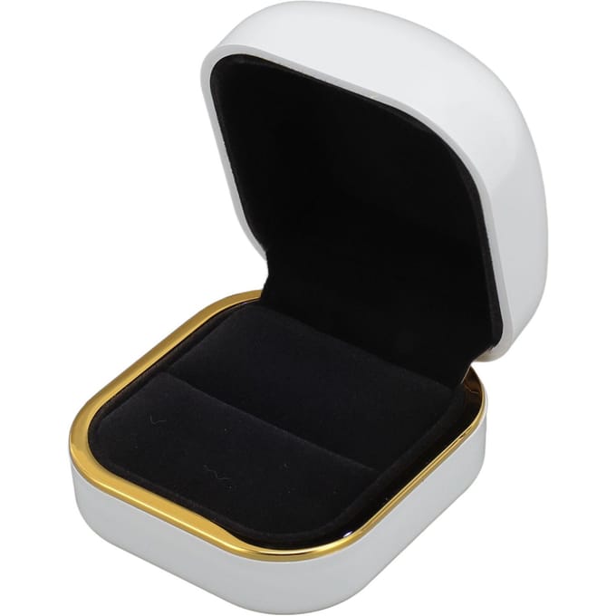 LED Ringdoosje Fluwelen Voering Romantisch Luxe Ringdoosje Sieradendoosje met LED Licht voor Jubileum Bruiloft Wit wit