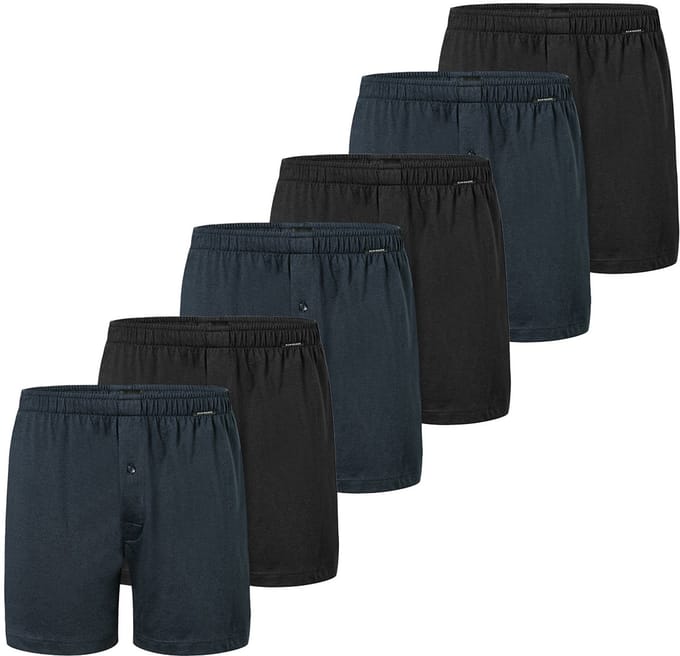 Schiesser Heren boxershort 6 pack Singel-Jersey
