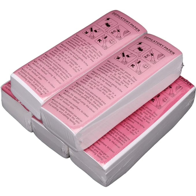 500 stuks Niet-geweven Harsen Ontharingsstrips Arm Been Oksel Lichaam Ontharingswaspapier pink