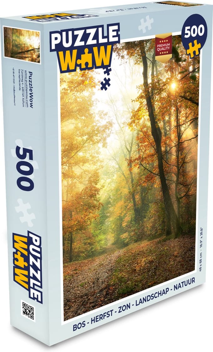 Puzzel Bos - Herfst - Zon - Landschap - Natuur - Bomen - Bladeren - Legpuzzel - Puzzel 500 stukjes