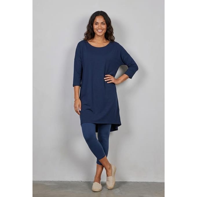 Loose dress 3/4 sleeves Dark blue