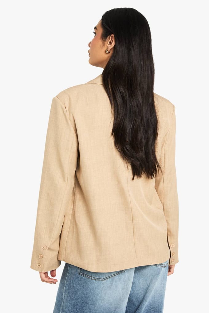 boohoo Dames Marl Flare Mouw Oversized Blazer | Mokka | Maat: 42