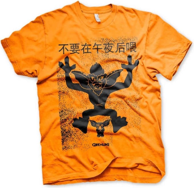 Gremlins Heren Tshirt -S- Chinese Poster Oranje