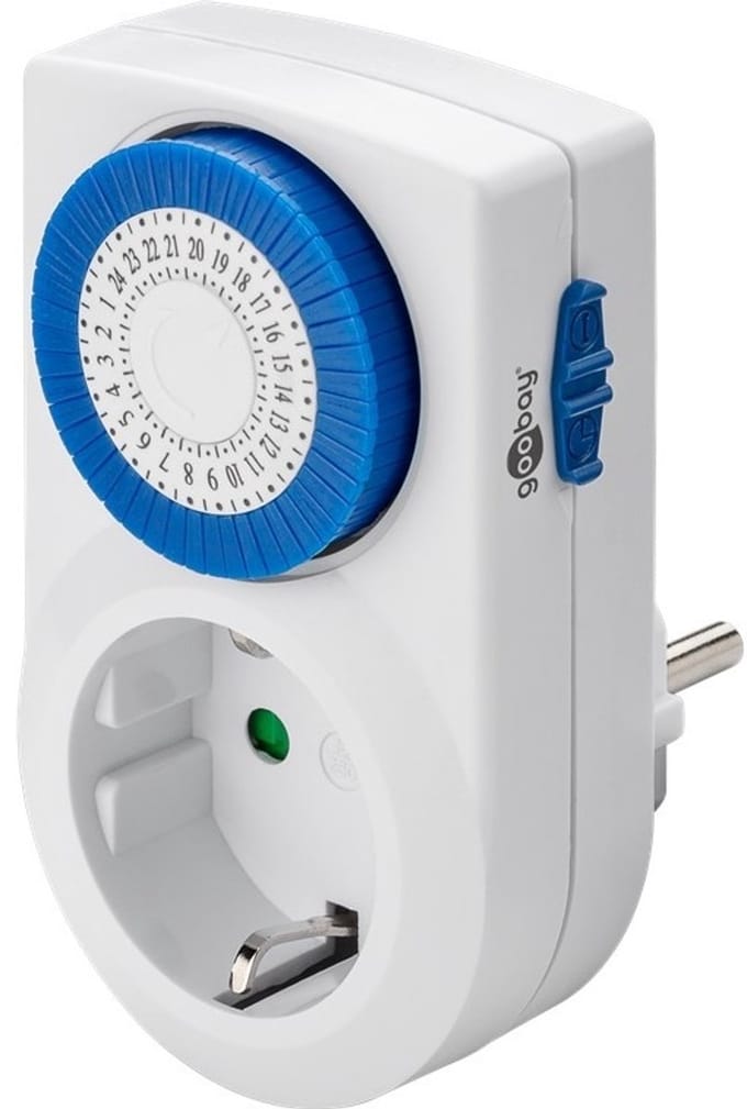 Goobay Mechanische tijdschakelaar voor het stopcontact, 48 tijdvakken per dag, 230 V, 16 A, 3500 W