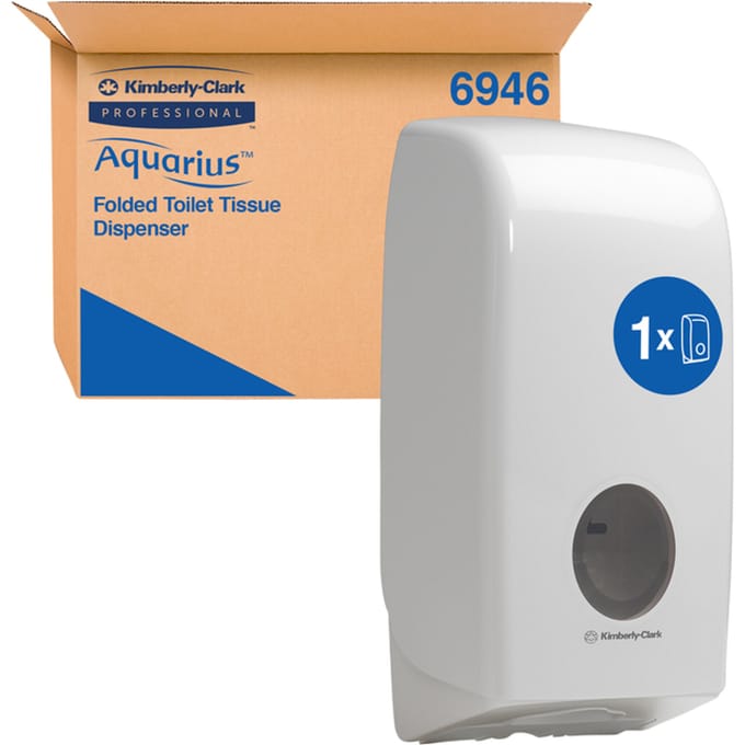 Toiletpapierdispenser Kimberly Clark Aquarius gevouwen wit 6946