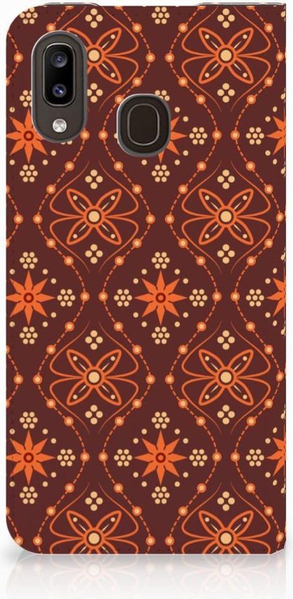 Samsung Galaxy A30 Hoesje met Magneet Batik Brown