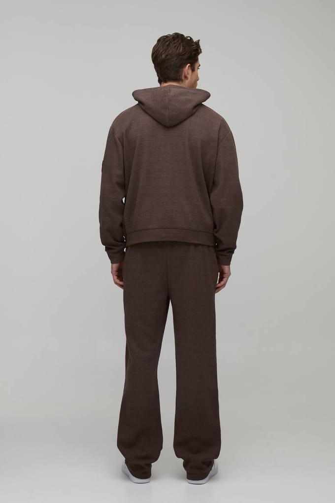 Oversized Boxy Wafel Capuchon Trainingspak | Dark Brown | Size Medium