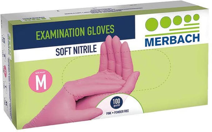 Soft Nitril Handschoenen Roze - 100 stuks - XS