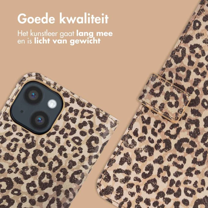 imoshion Hoesje - Geschikt voor Apple iPhone 14 - Design Bookcase smartphone - Leopard Mood