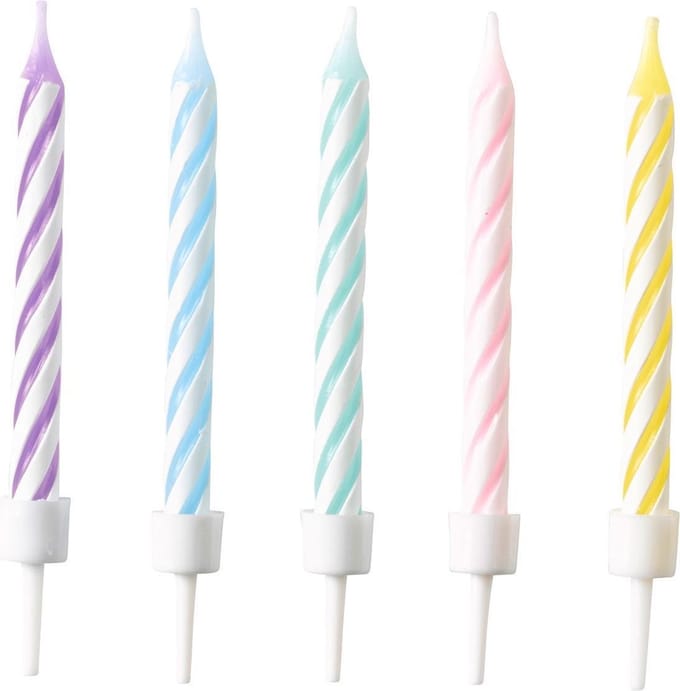 Amscan Verjaardagskaarsjes Spiraal Pastel 6 Cm Wax 10 Stuks