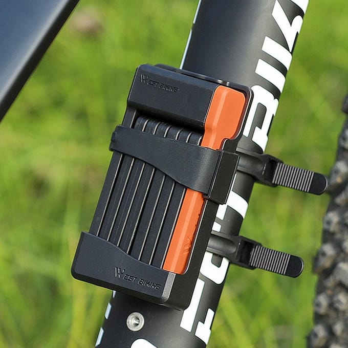 WEST BIKING Compact Vouwfiets Slot Anti-diefstal Kettingslot Heavy Duty Veiligheidsslot met 3 Sleutels voor Fiets Elektrische Fiets black