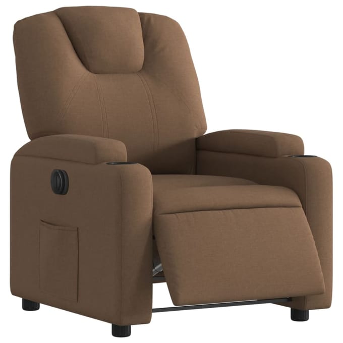vidaXL - Fauteuil - verstelbaar - elektrisch - stof - bruin