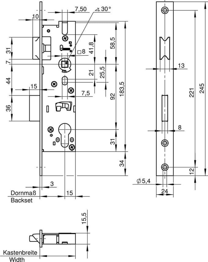 Wilka Smalslot RVS 1433-40 PC 92 LS/RS