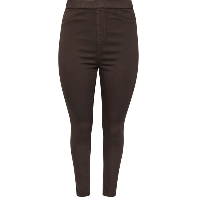 Yours Chocoladebruine Pull On Grace Jeggings Size 48