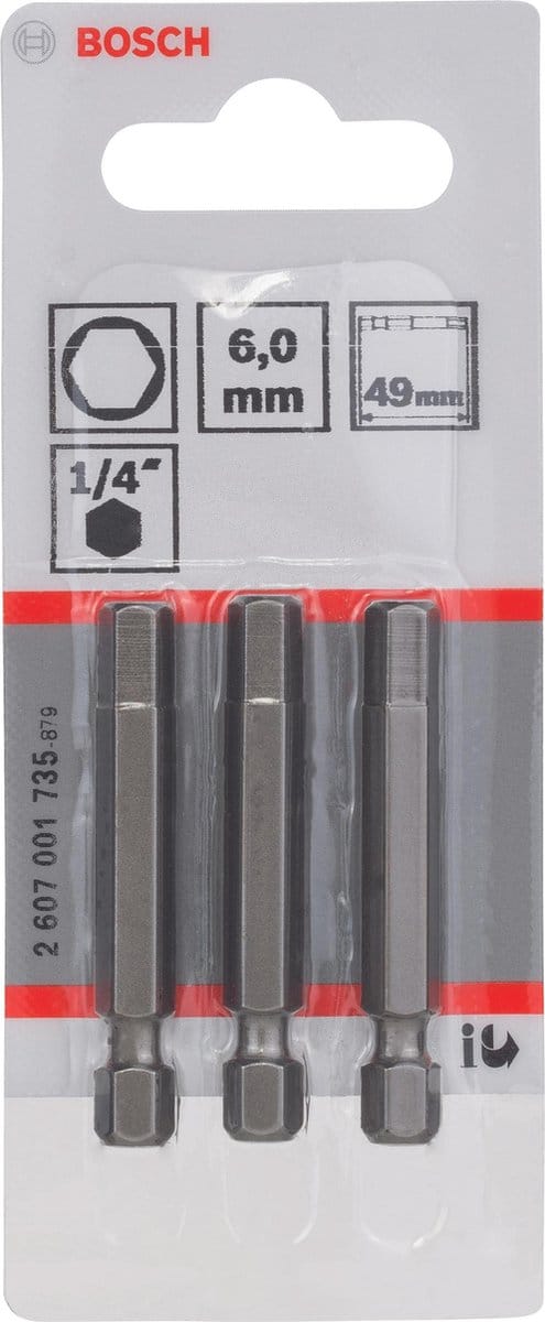 Bosch - BIT 1/4XH-TORS/IS 6.0 /3 49MM - 3 stuks