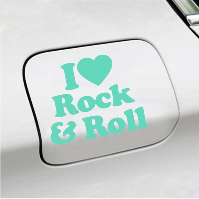 Bumpersticker - I Love Rock & Roll - 10,3 X 12,6 - Mint