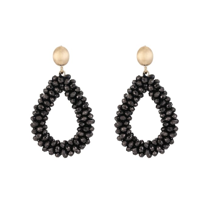 Oorbellen Crystal Elegance - Shine Zwart - Feestdagen - Kerst - Cadeau