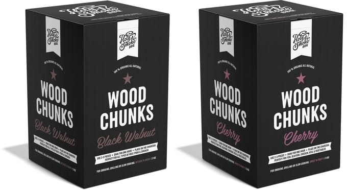 Holy Smoke BBQ - Wood Chunks 2-pack 3kg Black Walnut / Cherry - BBQ Rookhout - Chunks Black Walnut 3kg - Chunks Cherry 3kg - Walnoot - Kers