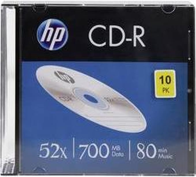 HP CRE00085 CD-R disc 700 MB 10 stuk(s) Slimcase