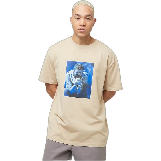 Merchcode Post Malone - Tracklist Oversize Heren Tshirt - S - Beige