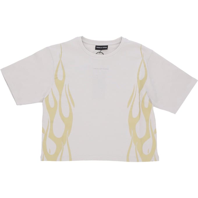 Flames Tee Dames T-shirt Grijs/off White