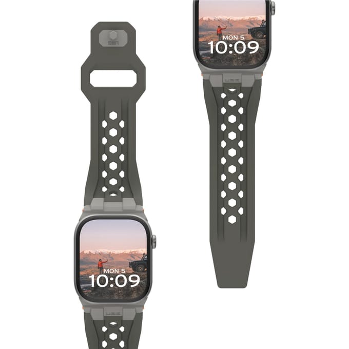 Urban Armor Gear Monarch Horlogeband 42 mm, 44 mm, 45 mm, 46 mm, 49 mm Olijf, Titaan Watch Series 1, Watch Series 2, Watch Series 3, Watch Series 4, Watch
