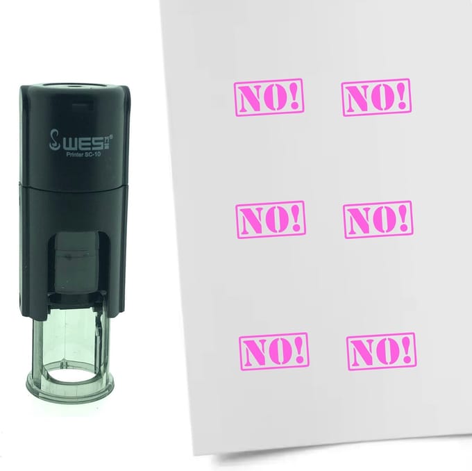CombiCraft Stempel NO 10mm rond - Roze inkt