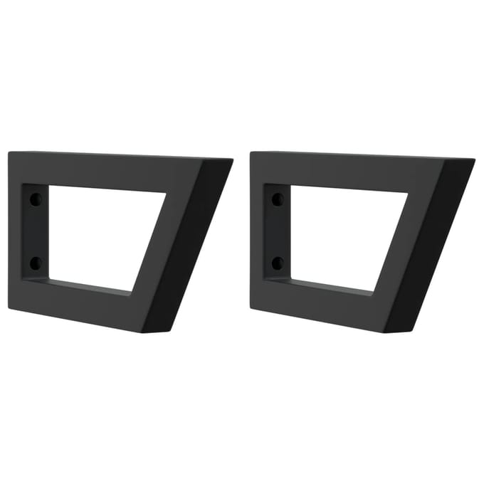 vidaXL - Wandbeugels - voor - wasbak - 2 - st - trapezium - staal - zwart
